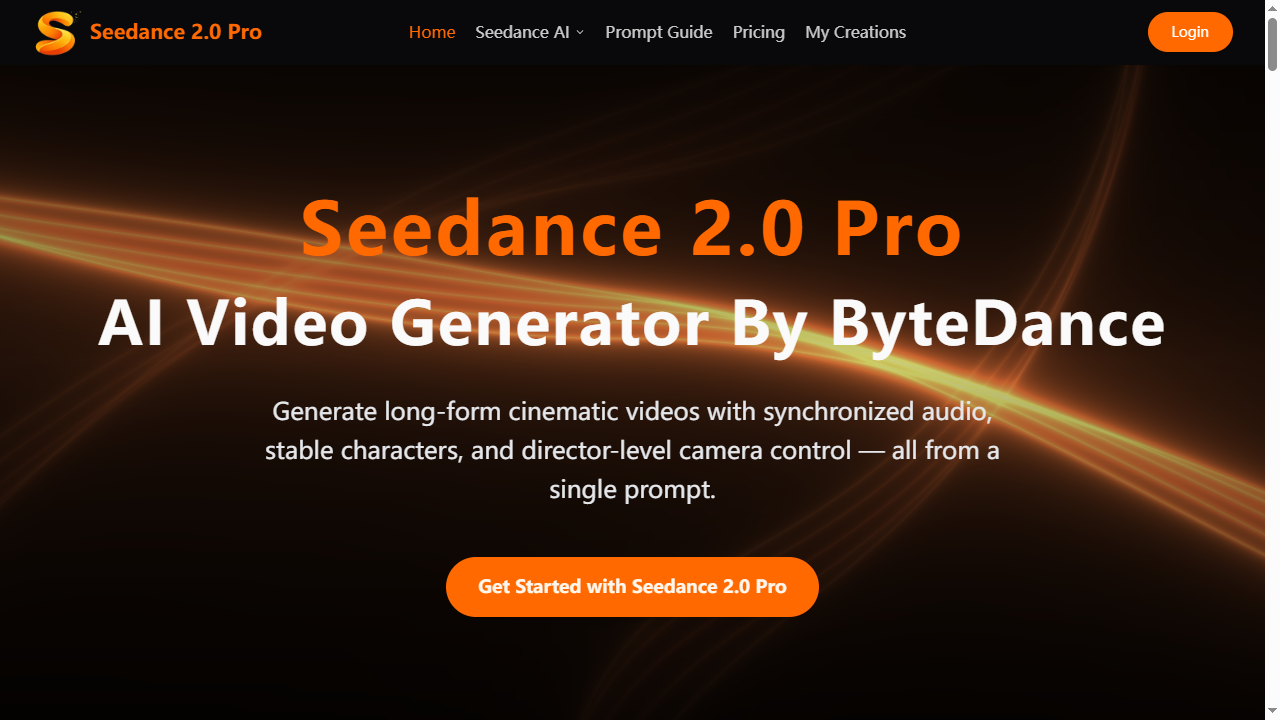 Seedance 2.0 Pro · AI video generator that transforms text prompts into ...